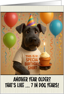 Happy Birthday Kerry Blue Terrier with T Shirt and Cupcake card