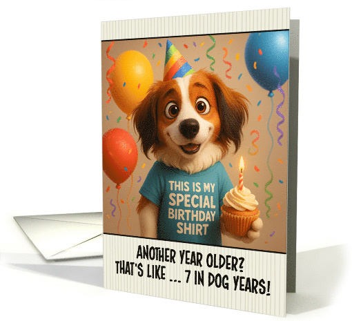 Happy Birthday Kooikerhondje with T Shirt and Cupcake card (1924490)