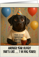 Happy Birthday Labrador Retriever with T Shirt and Cupcake card