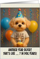 Happy Birthday Maltipoo Dog with T Shirt and Cupcake card