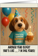 Happy Birthday Petit Basset Griffon Vendeen with T Shirt and Cupcake card