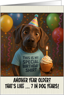 Happy Birthday Plott Hound with T Shirt and Cupcake card