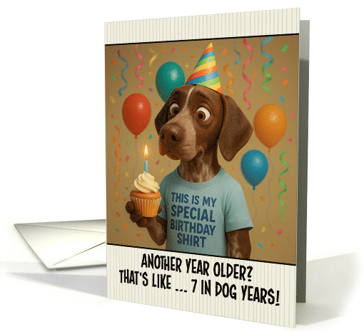 Happy Birthday Pointer Dog with T Shirt and Cupcake card (1924818)