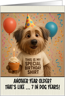 Happy Birthday Pyrenean Shepherd Dog with T Shirt and Cupcake card