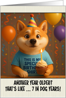 Happy Birthday Shiba Inu Dog with T Shirt and Cupcake card