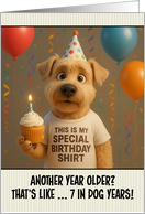 Happy Birthday Soft Coated Wheaten Terrier with T Shirt and Cupcake card
