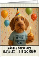 Happy Birthday Spinone Italiano Dog with T Shirt and Cupcake card