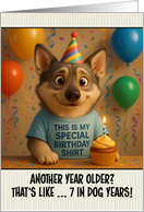 Happy Birthday Swedish Valhund with T Shirt and Cupcake card