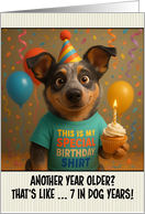 Happy Birthday Texas Heeler Dog with T Shirt and Cupcake card