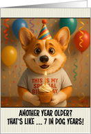 Happy Birthday Welsh Corgi Dog with T Shirt and Cupcake card