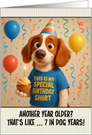 Happy Birthday Welsh Springer Spaniel Dog with T Shirt and Cupcake card