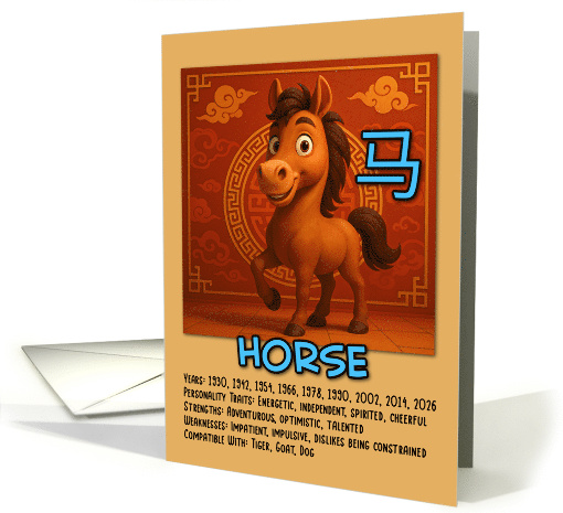 Happy Birthday Chinese Zodiac Horse card (1926048)