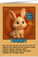 Happy Birthday Chinese Zodiac Rabbit card