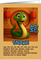 Happy Birthday Chinese Zodiac Snake card