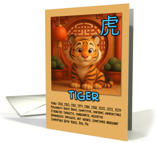 Happy Birthday Chinese Zodiac Tiger card (1926062)