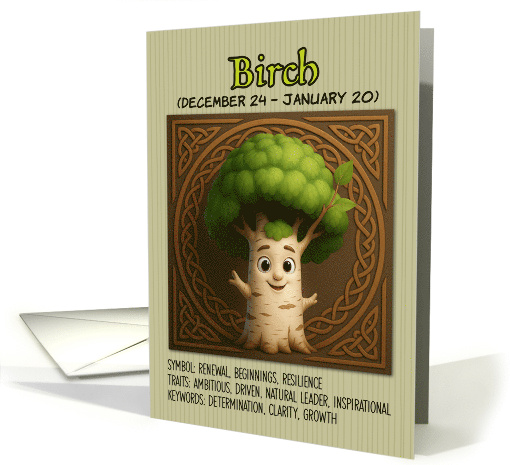 Happy Birthday Celtic Tree Zodiak Birch card (1926568)