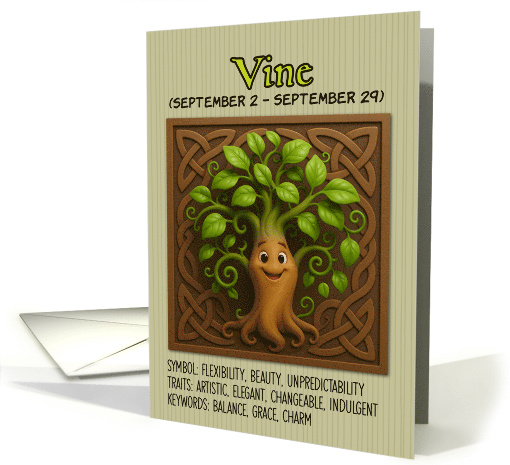Happy Birthday Celtic Tree Zodiak Vine card (1926746)