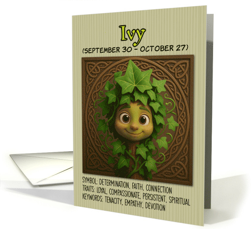 Happy Birthday Celtic Tree Zodiak Ivy card (1926748)