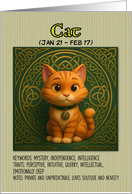 Happy Birthday Celtic Animal Zodiak Cat card
