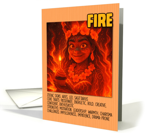 Happy Birthday Element Sign Fire card (1926952)