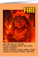 Happy Birthday Element Sign Fire card