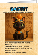 Happy Birthday Egyptian Zodiac Bastet card