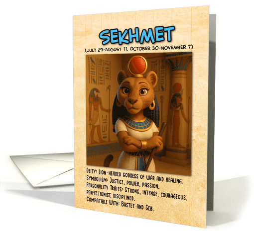 Happy Birthday Egyptian Zodiac Sekhmet card (1927344)