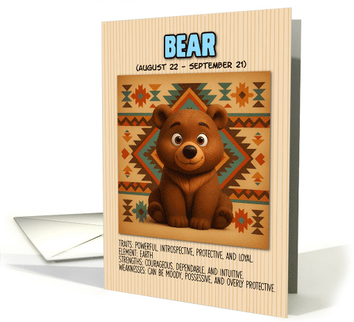 Happy Birthday Native American Zodiac Bear card (1927350)