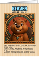 Happy Birthday Native American Zodiac Beaver card