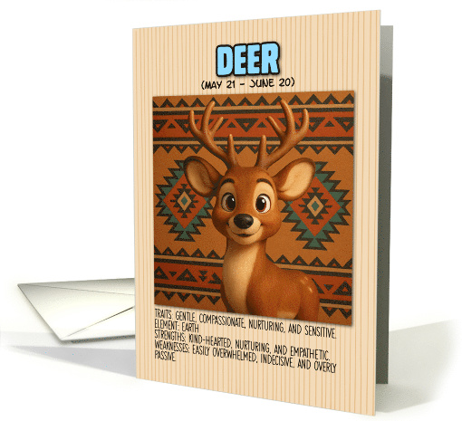 Happy Birthday Native American Zodiac Deer card (1927354)