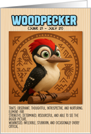 Happy Birthday Native American Zodiac Woodpecker card