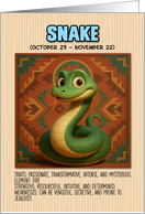 Happy Birthday Native American Zodiac Snake card