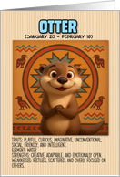 Happy Birthday Native American Zodiac Otter card