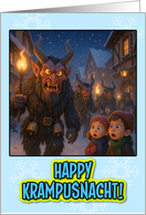 Krampus Night Krampus Scares the Children card