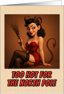 Krampus Night Sultry Pin Up Lady Krampus with Horns and Tail card