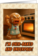 Anti Christmas Angry Gingerbread Baking Meltdown card