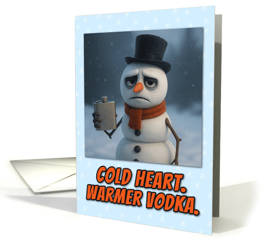 Anti Christmas Melancholy Snowman with Flask card (1928842)