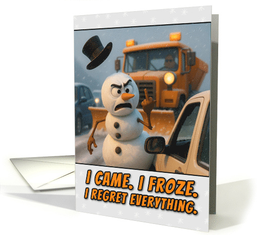 Anti Christmas Raging Snowman Stuck in Traffic card (1928846)