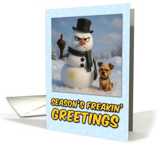Anti Christmas Angry Snowman Gets Peed On by Dog card (1928854)
