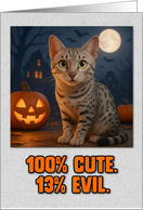 Egyptian Mau Cat Halloween with Carved Pumpkins card