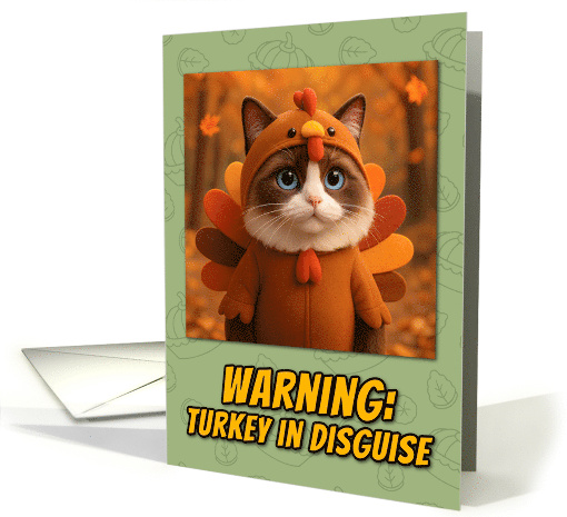 Ragdoll Cat in Turkey Suit Thanksgiving Autumn Forrest card (1929700)