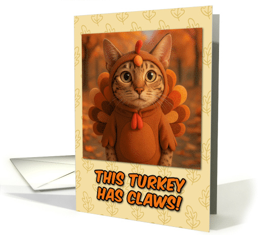 Ocicat in Turkey Suit Thanksgiving Autumn Forrest card (1929996)