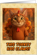Ocicat in Turkey Suit Thanksgiving Autumn Forrest card