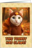 Khao Manee Cat in Turkey Suit Thanksgiving Autumn Forrest card