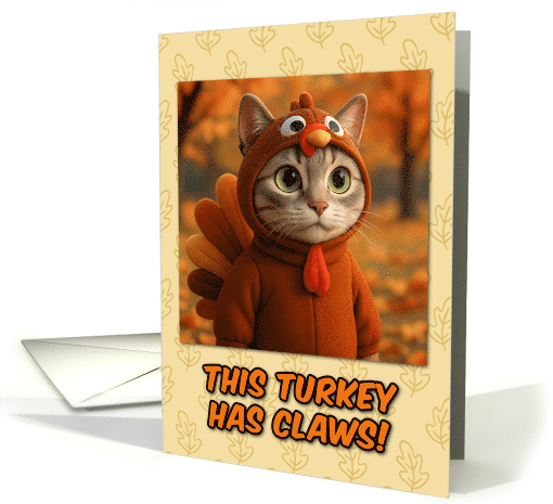 Burmilla Cat in Turkey Suit Thanksgiving Autumn Forrest card (1930004)