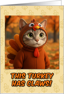 Burmilla Cat in Turkey Suit Thanksgiving Autumn Forrest card