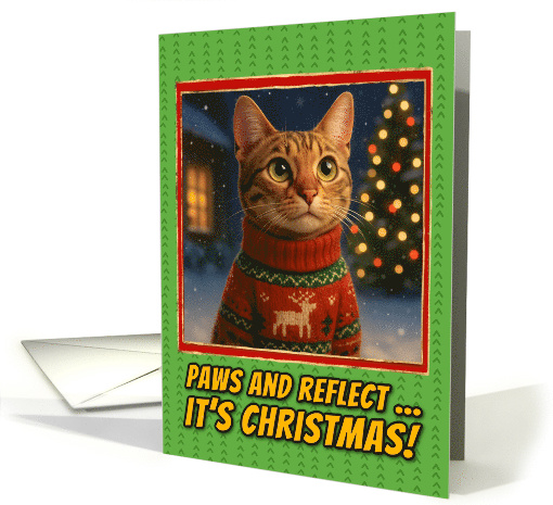 California Spangled Cat in Knitted Christmas Sweater... (1930432)