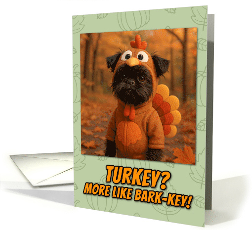 Affenpinscher Dog in Turkey Suit Thanksgiving Autumn Forest card