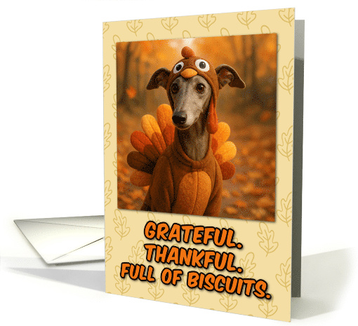 Greyhound in Turkey Suit in Thanksgiving Autumn Forest card (1942660)