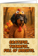 Gordon Setter Dog in Turkey Suit Thanksgiving Autumn Forest card